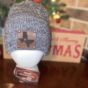 Leather patch state Beanie